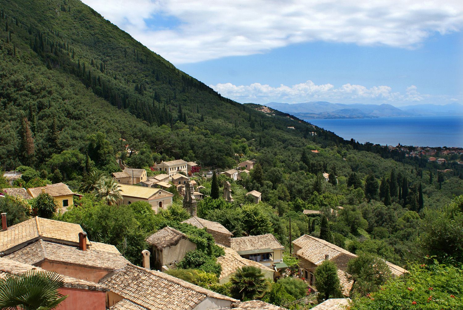 Corfu — village and landscape near the property
